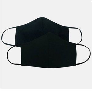 Set of 2 fabric face masks mask 100% cotton black